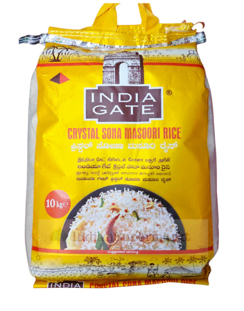 India Gate Crystal Sona Masoori Rice (10kg)